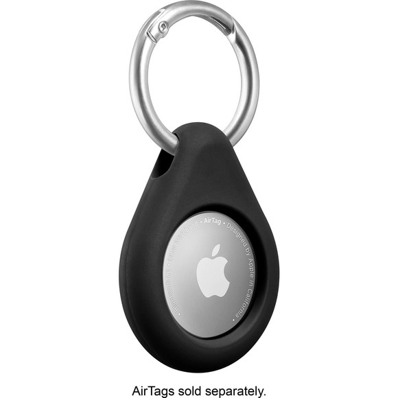 Insignia™ - NS-ATC1BKX2 Key Ring Case for Apple AirTag (2-Pack) - Black - Picture 2 of 5